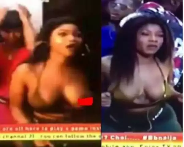 BBNaija: How Tacha Suffered Nip Slip During Saturday Night Party